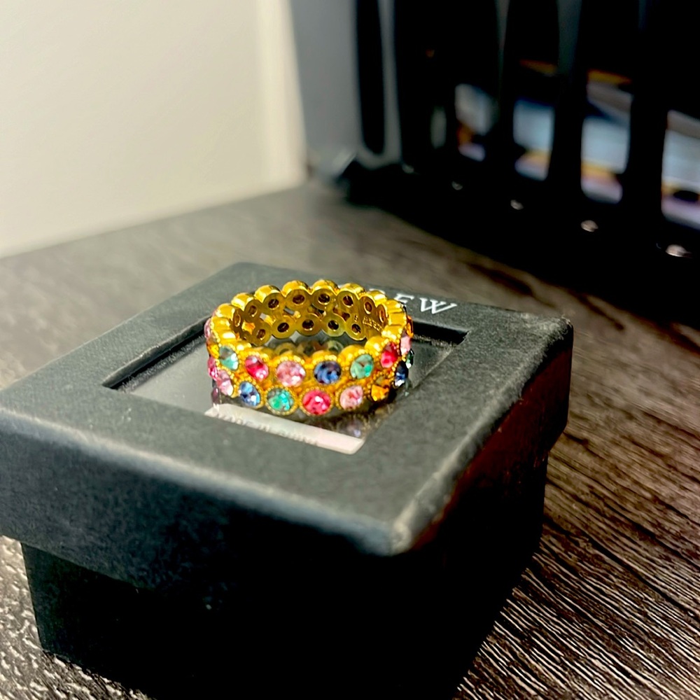 Jcrew Rainbow Double Stack Ring Size 8 - image 1